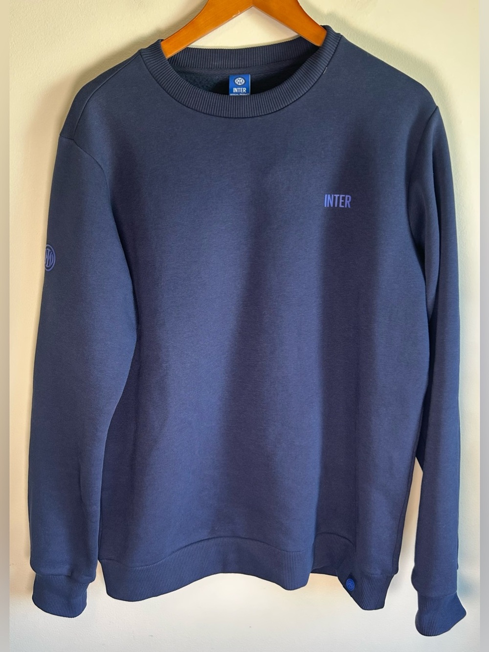 Inter Milan Mens Crewneck Sweater Size XL Official Football Soccer Navy Blue EUC